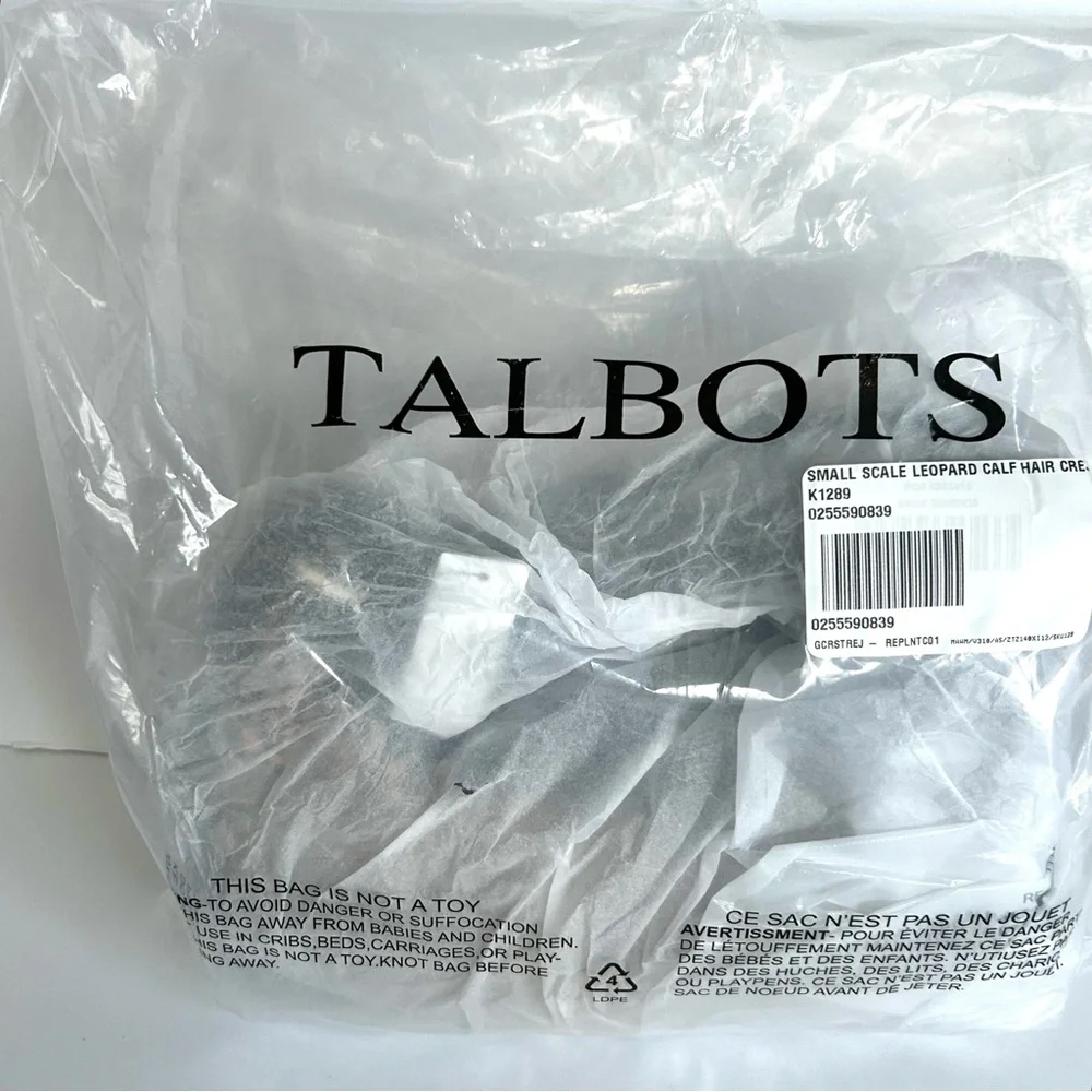 🍂NWT Talbots Leopard Calf Hair Crescent Shoulder Bag